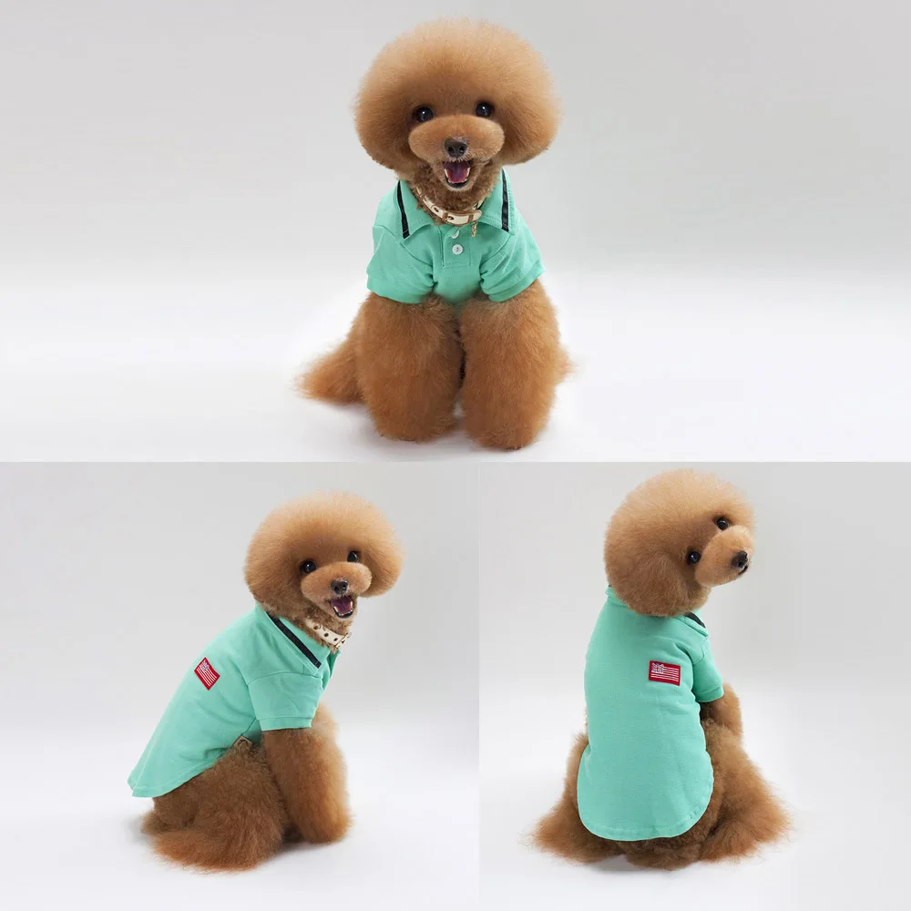 Одежда для собак осень-зима майка собаки рубашки хлопковая рубашка поло собачий