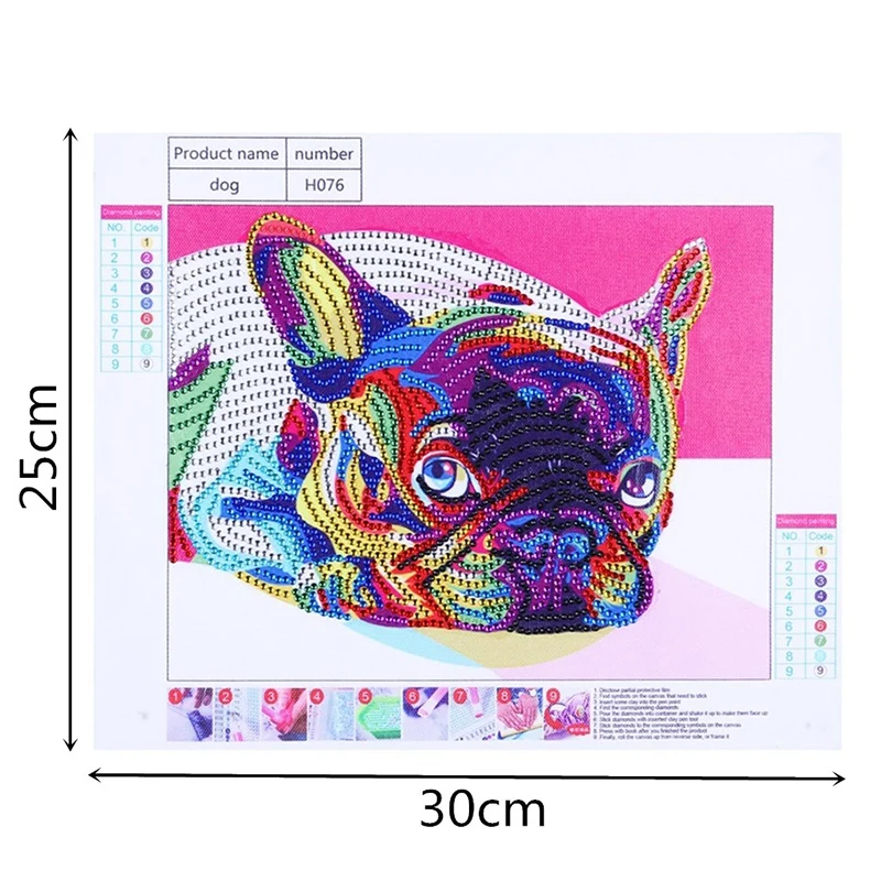 HOT 5D Diy Diamond Embroidery Dog Pattern Cross Stitch Painting Needlework Special Shape Drill Home Decor Gi | Дом и сад