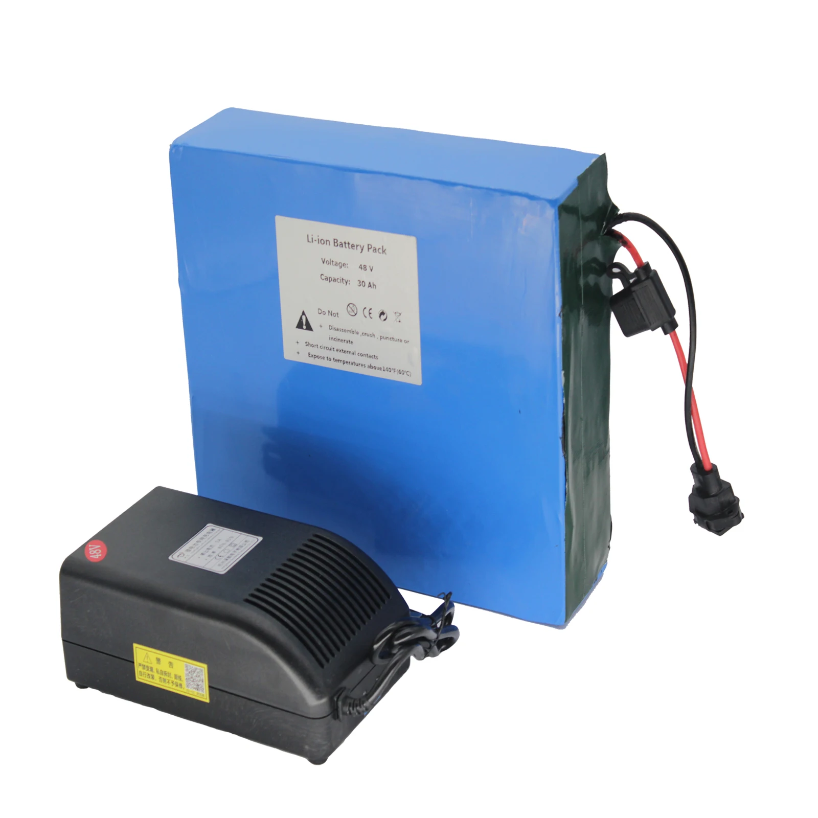 

48V 30AH Lithium Battery Pack with Charger 50A BMS Electric Bicycle Resistant to High Temperature Environment