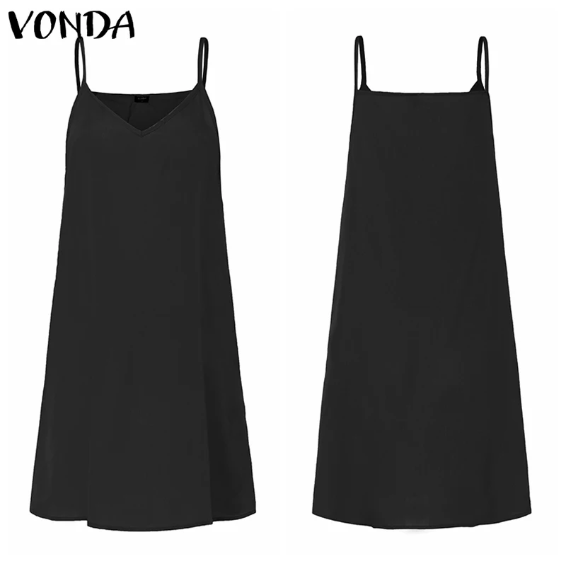 Black 2 VONDA, летнее кружевное платье,, женское сексуальное платье с v-образным вырезом, в горошек, с полым асимметричным подолом, платья размера плюс, женские платья - Цвет: Black 2