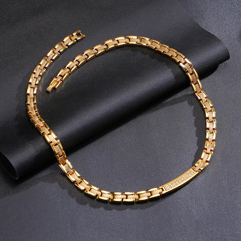 

Hiyong Magnet Necklace Sterling Titanium Clavicle Necklace Fashion Portrait Chain Punk Necklaces Jewelry Hip Hop Gifts Women Men
