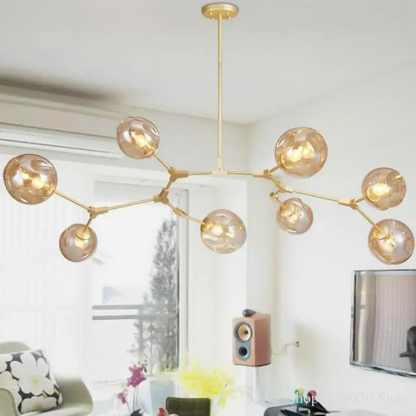 Скандинавский стеклянный светодиодный подвесной светильник для столовой кухни