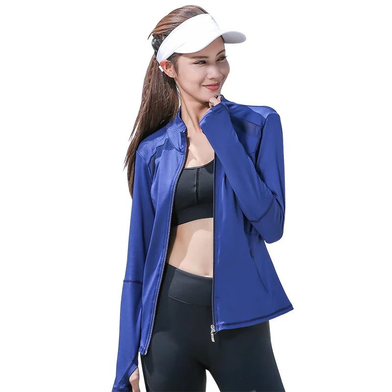 Женская спортивная куртка для бега с длинным рукавом обтягивающие топы из
