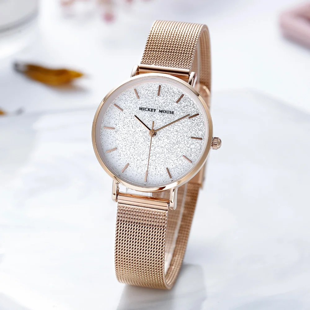 Женские кварцевые часы с диснеевским Микки Маусом модные трендовые наручные со