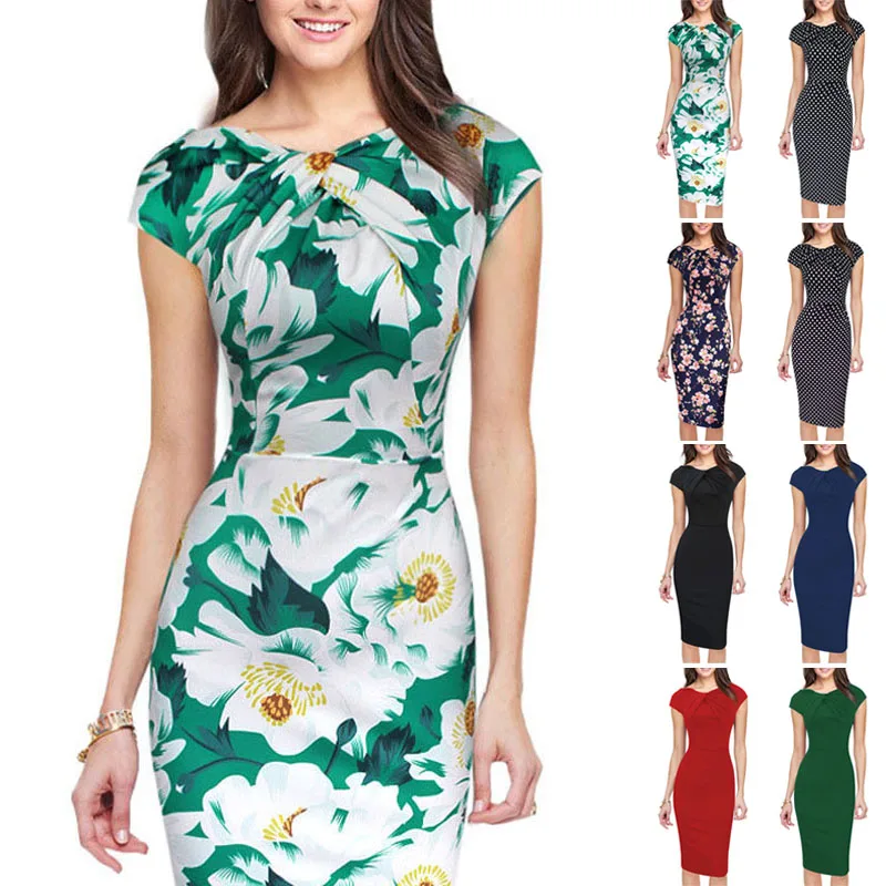Женское облегающее платье карандаш коктейль с коротким рукавом Вечерние платья