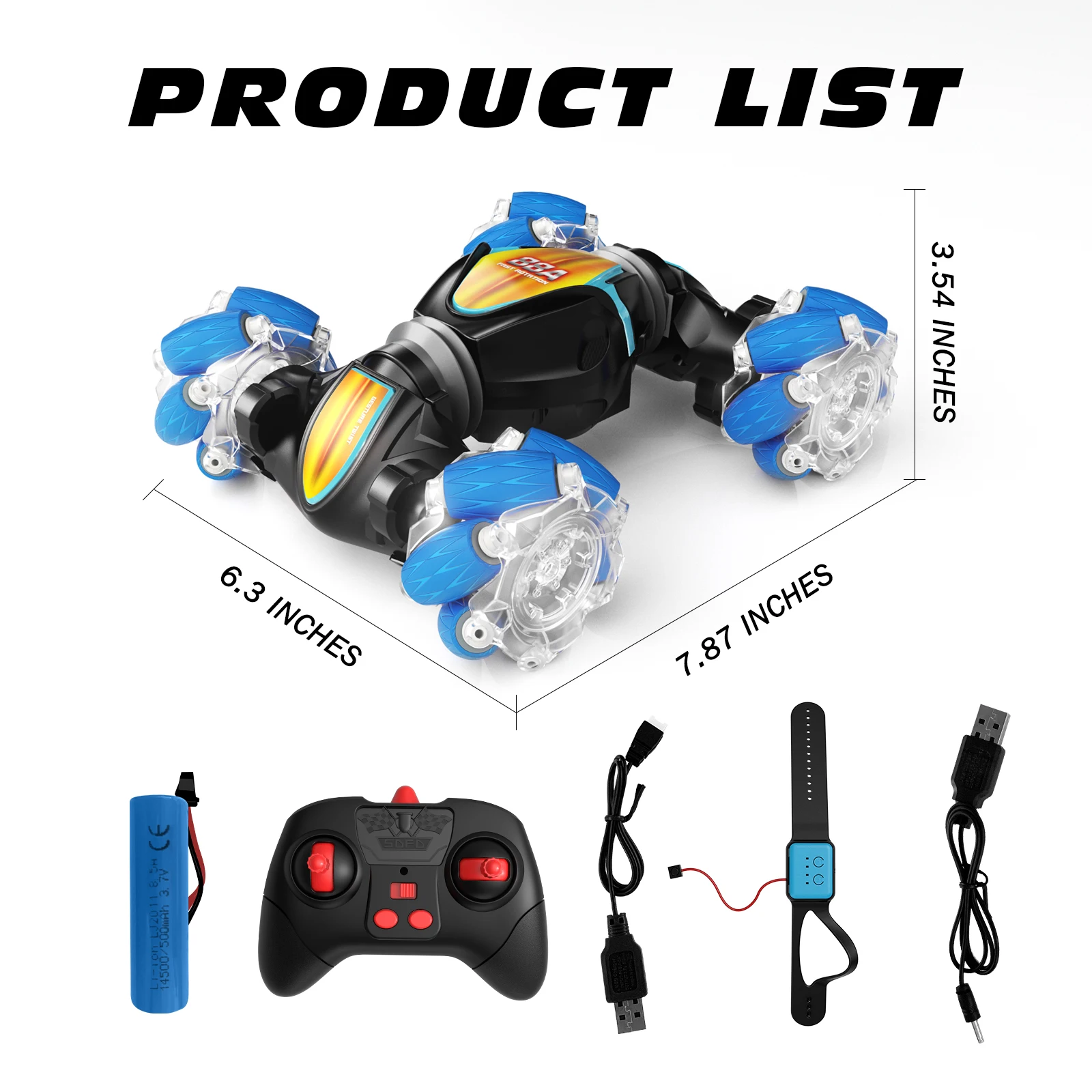 

Sinova Stunt RC Car MINI 4WD 2.4G Watch Control Gesture Induction Remote Control Drift Car Toys With LED Light Off-Road for Kid