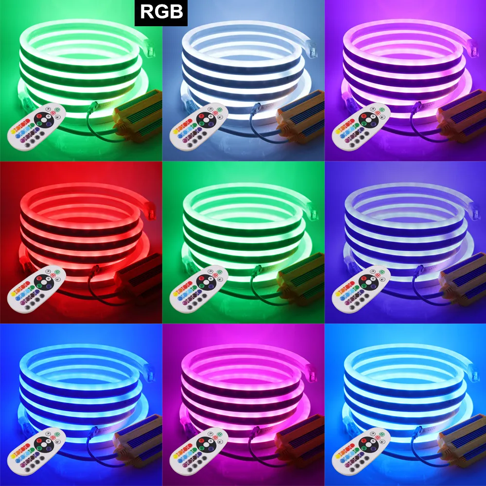 ЕС 220 в RGB неосветильник вая лента Гибкая светодиодный ная неоновая вывеска