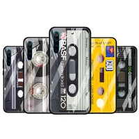 vintage magnetic tape cassette for xiaomi redmi k40 k30 k20 pro plus 9c 9a 9 8a 7 luxury shell tempered glass phone case cover