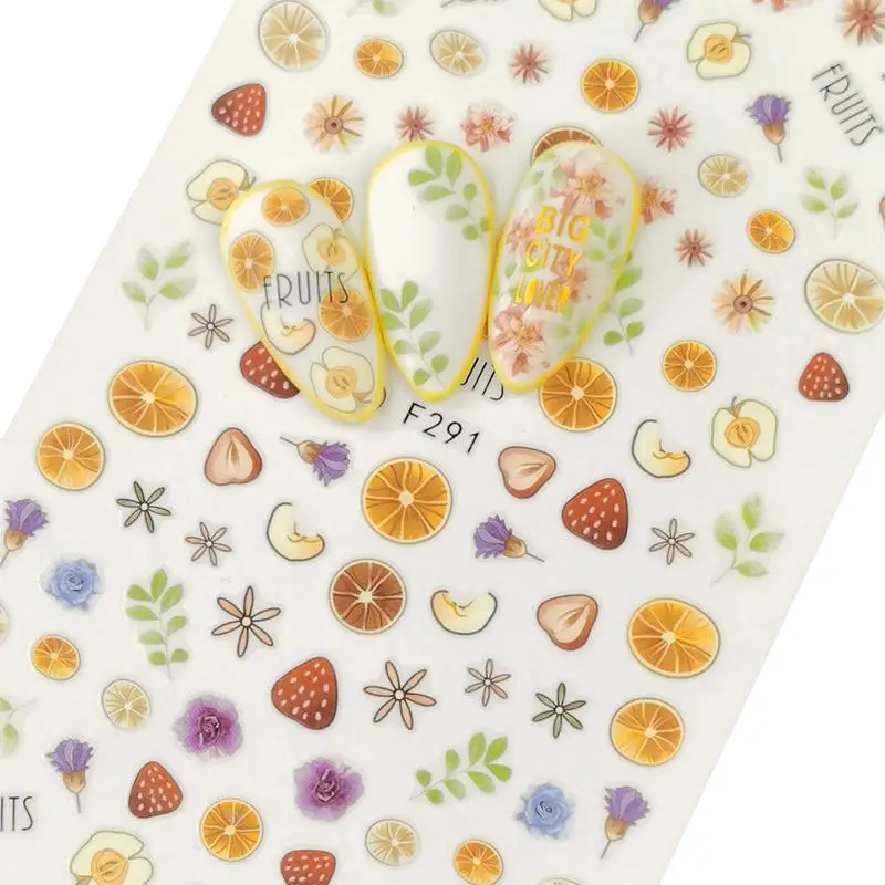 

1pcs Nail Art Sticker Flower Letter Ultra Thin Adhesive Decals Fancy Pattern Design Nails Slider Decoration