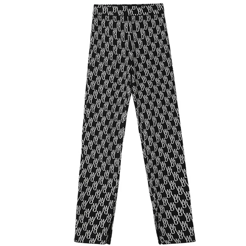 

Women's Thick Wool Knitted Wide-Leg Pants Autumn and Winter High Waist Slimming New Loose Drooping Straight Salt Casual Trousers