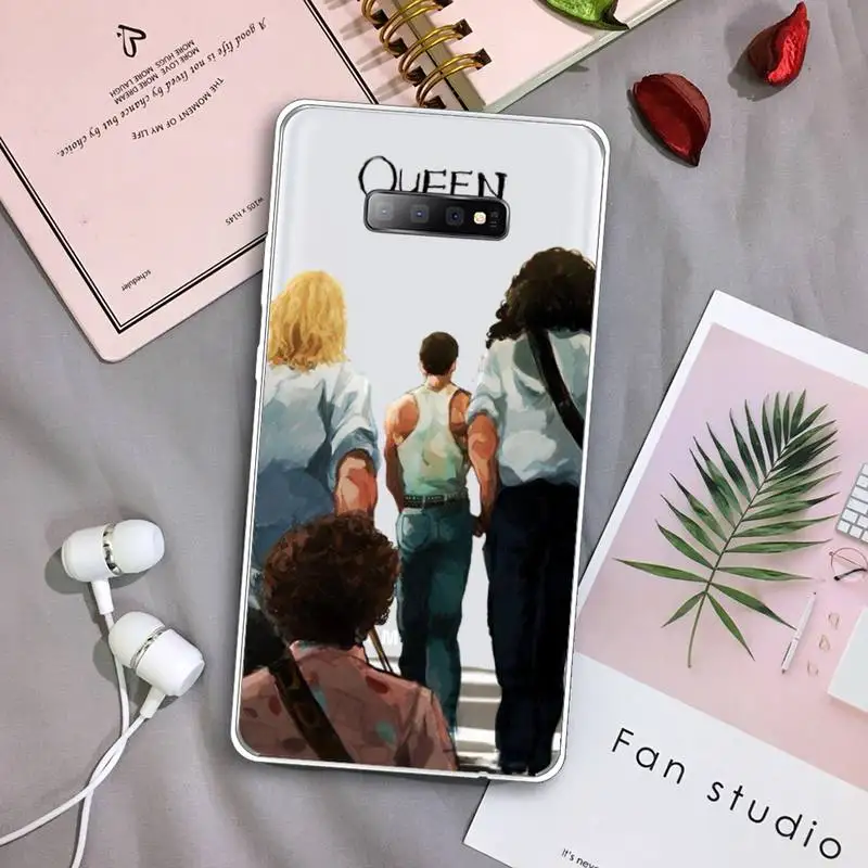 

Freddie Mercury Queen band Phone Case Transparent For Samsung Galaxy A 71 21s S note 8 9 10 plus 20 ultra