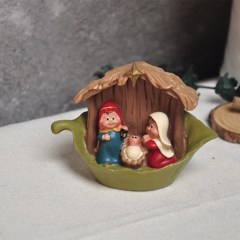 Европейский Рождественский семейный орнамент мини религиозный святого рождения