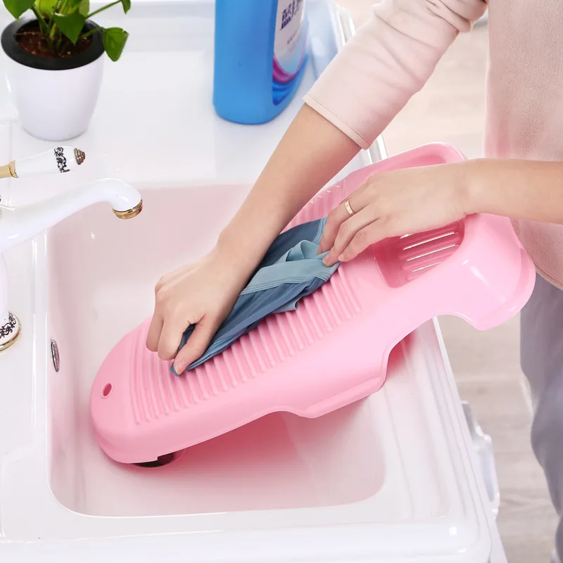 

Thicken Scrubboards Clothes Washboard Plastic Anti Slip Washing Board with Soap Holder Laundry Scrubbing Home Cleaning Products