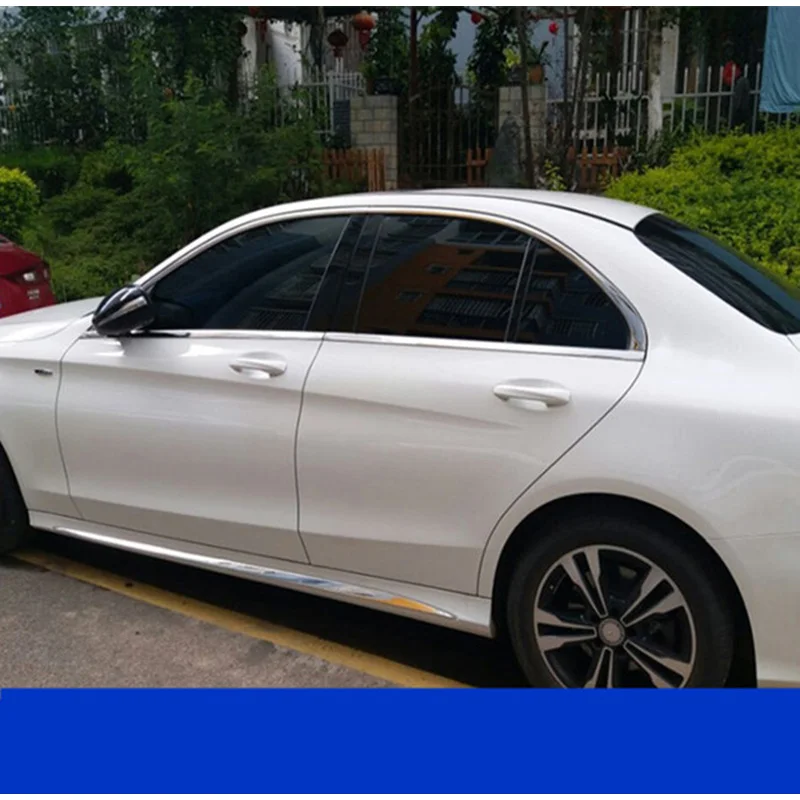 Lsrtw2017 окна автомобиля планки украшения хром для mercedes benz C200 c180 C300 W205 аксессуары