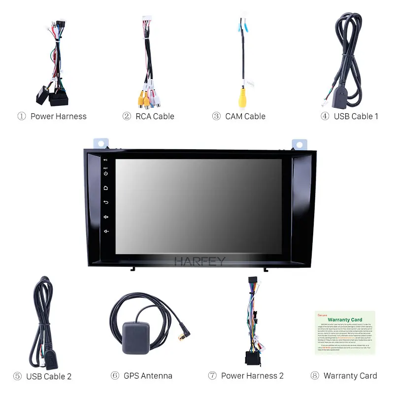 Harfey 8 ''Автомобильный GPS радио авто мультимедийный плеер Android 1 2din для 2000 2011 Mercedes