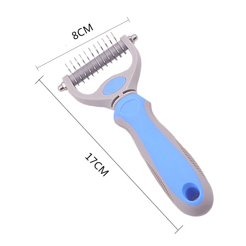Двусторонняя расческа для кошек и собак из нержавеющей стали Расческа с открытым