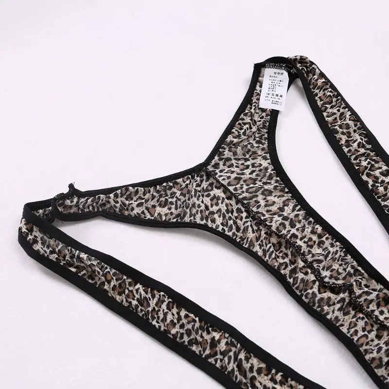 Мужская сексуальная эротическая подвязка нижнее белье сплошной цвет леопард v