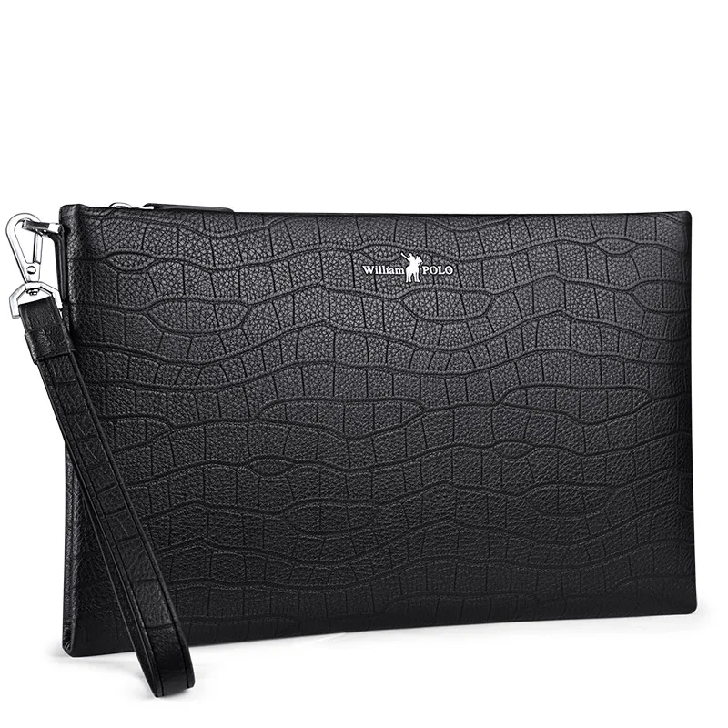 Сумка WILLIAMPOLO мужская на молнии элегантный кошелек из мягкой кожи большой
