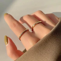 srcoi fashion small square rings minimalist style simple zircon gold color ring women fashion fine party wedding jewelry gift