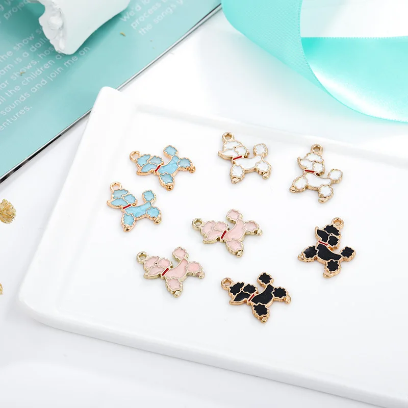 10 шт./упак. милые эмалевые Подвески в виде собачек и животных металлическая