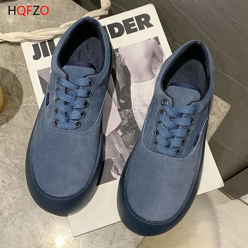 

HQFZO Women Flats Sneakers Lace Up Flock Round Toe