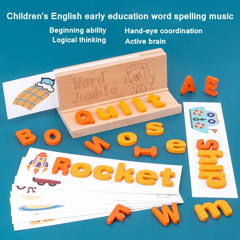 

66 Sets Spelling Word Puzzle Game Toy Letters Recognition Set Matching Preschool Educational Kids Toys