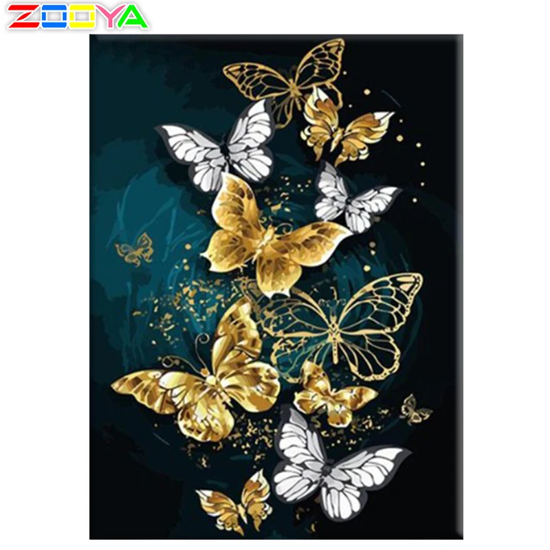 Алмазная живопись сделай сам с полными стразами животные Золотая и серебряная