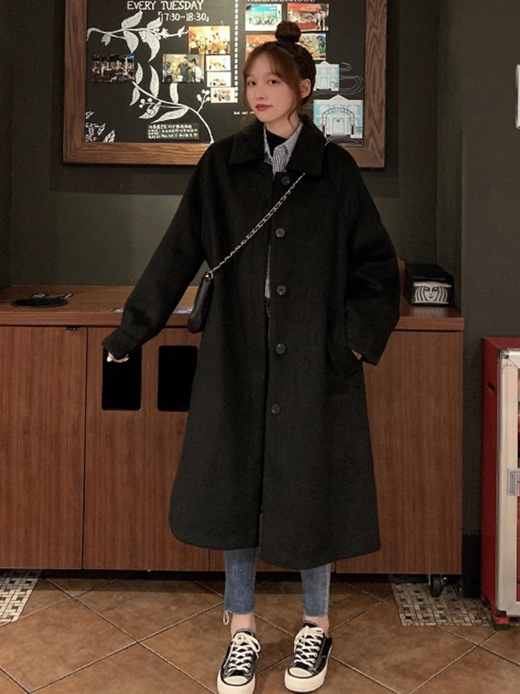 

Cotton Padded Thickened Woolen Coat for Women 2020 Winter New Mid-Length Korean Style Loose Woolen Coat Trendy
