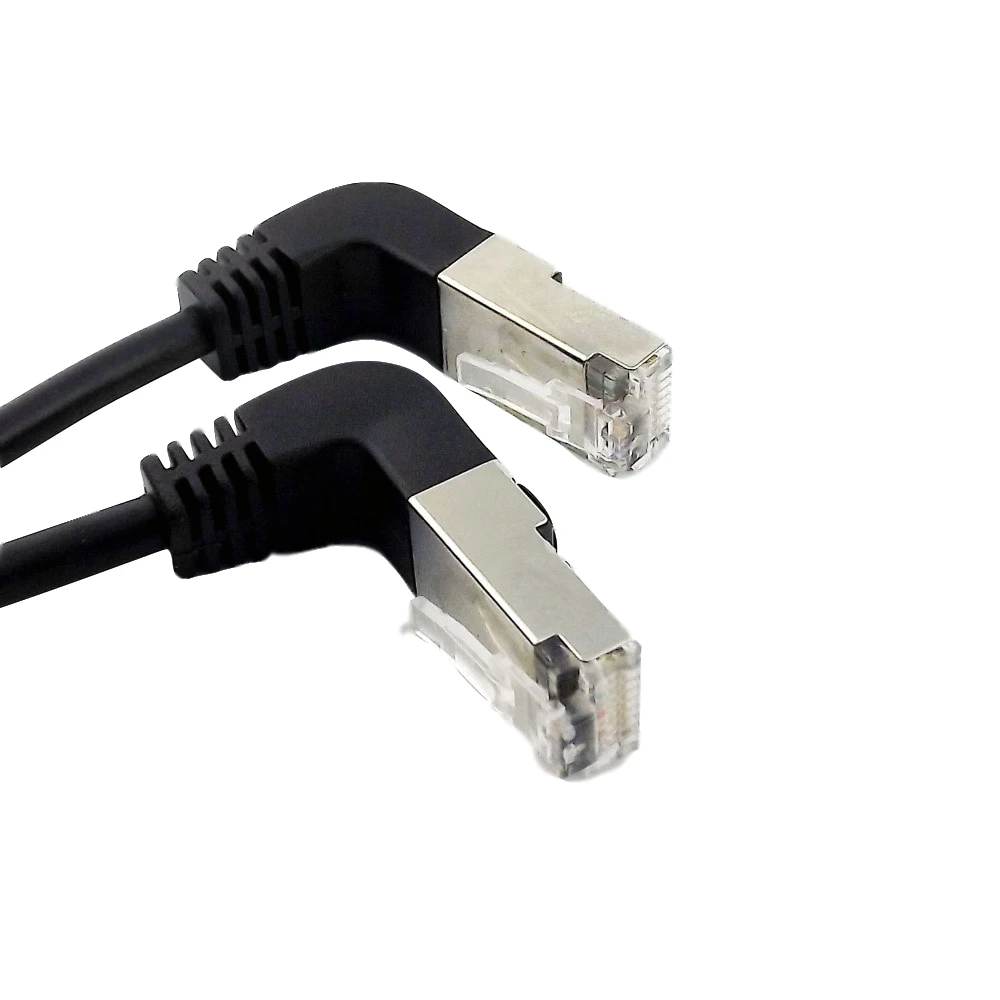 

10x Ethernet LAN Network RJ45 Extension Adapter Cable RJ45 Male to Male Plug 90 Degree Down Angled Connector Cable 50cm