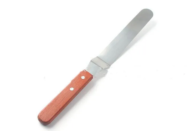 6 inch 6/8/10 дюймов нержавеющая сталь деревянная рукоятка масла нож для кремового торта шпатель Кухня торт Декор - Цвет: 6 inch