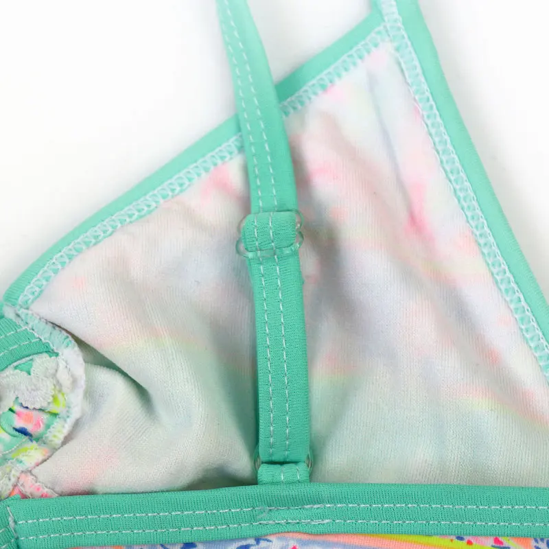 Новые детские комплекты бикини с цветочным принтом для девочек летние пляжные