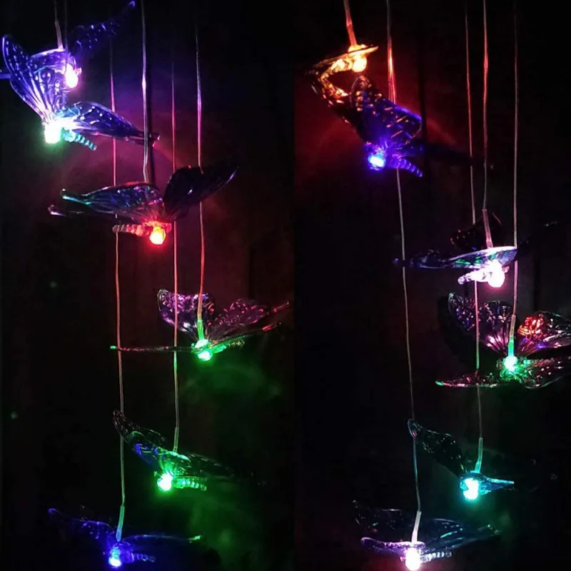 Энергоэффективная светодиодная бабочка с изменением цвета на солнечной батарее