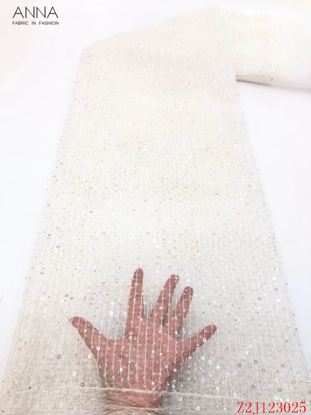 

Anna fashion pinkish french net lace sequins fabric african embroidery with handmade beaded 5 yards/piece for women party dress