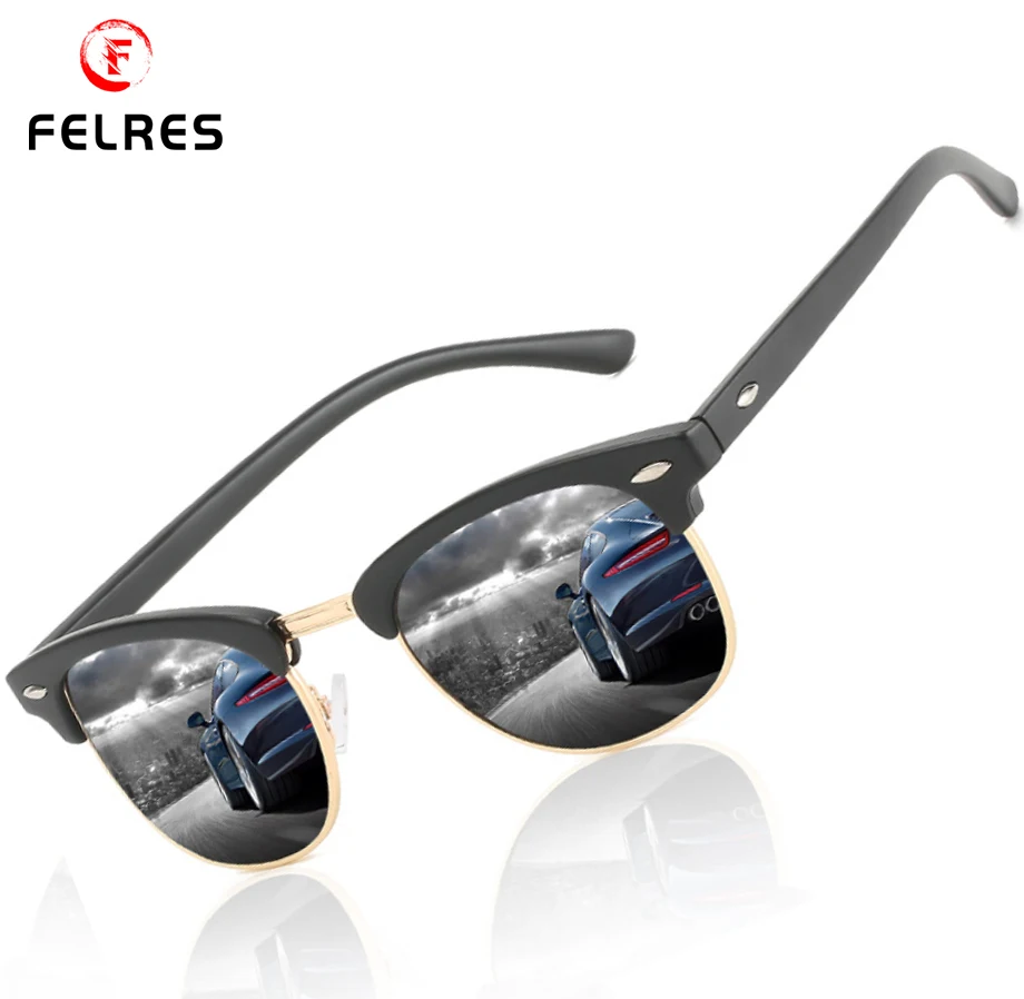

FELRES Sport Polarized Square Sunglasses For Men Women Outdoor Driving Cycling Fishing UV400 Glasses New Design F3016