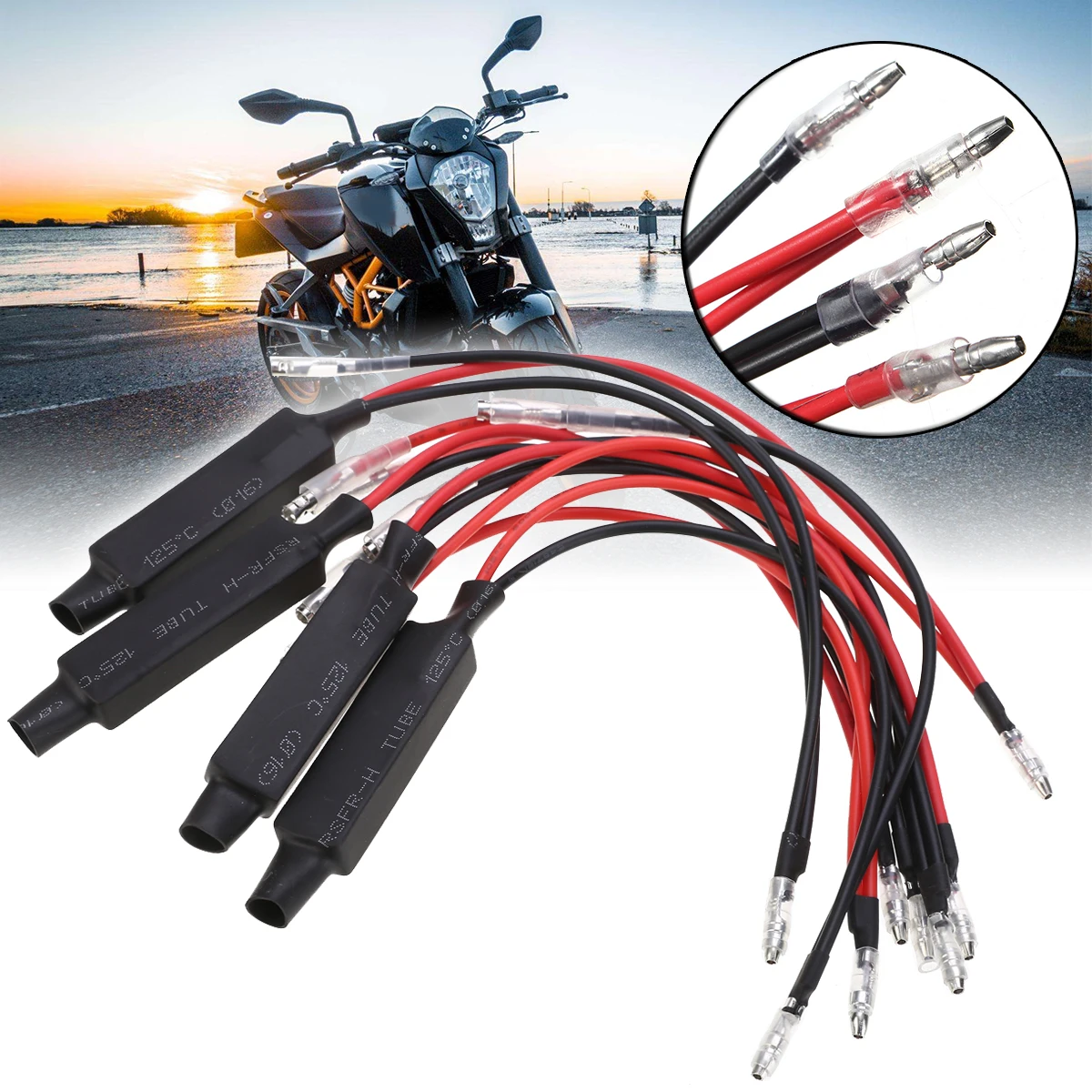 

Universal 4pcs 12V Black Motorcycle LED Turn Signal Indicator Resistor Adaptor Moto Blinker Adapter LED Load Resistor