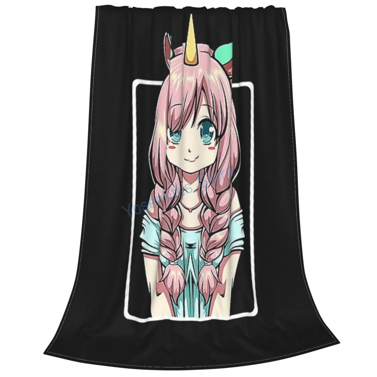 Японское аниме девочка Единорог симпатичное одеяло в стиле панк пастели зимнее