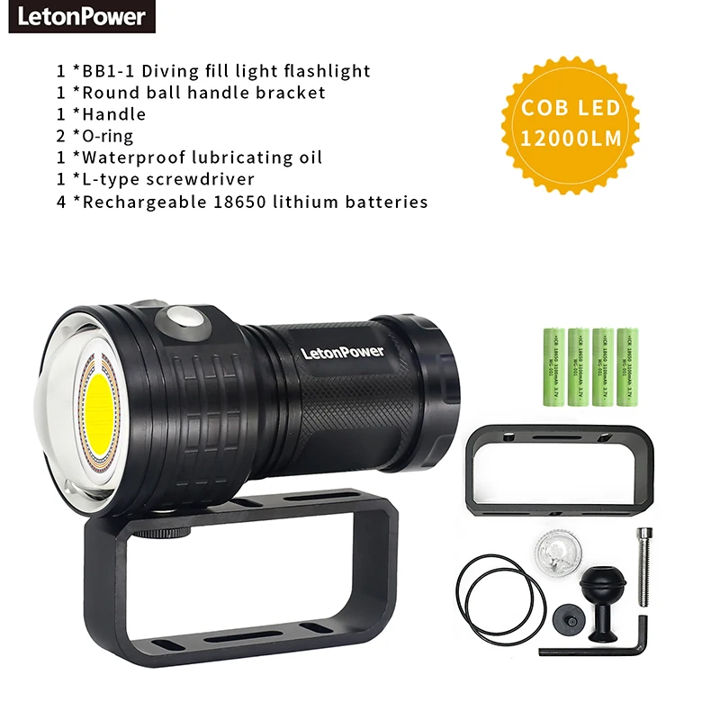 

LetonPower подводный фонарь для дайвинга QX3 12000 люмен