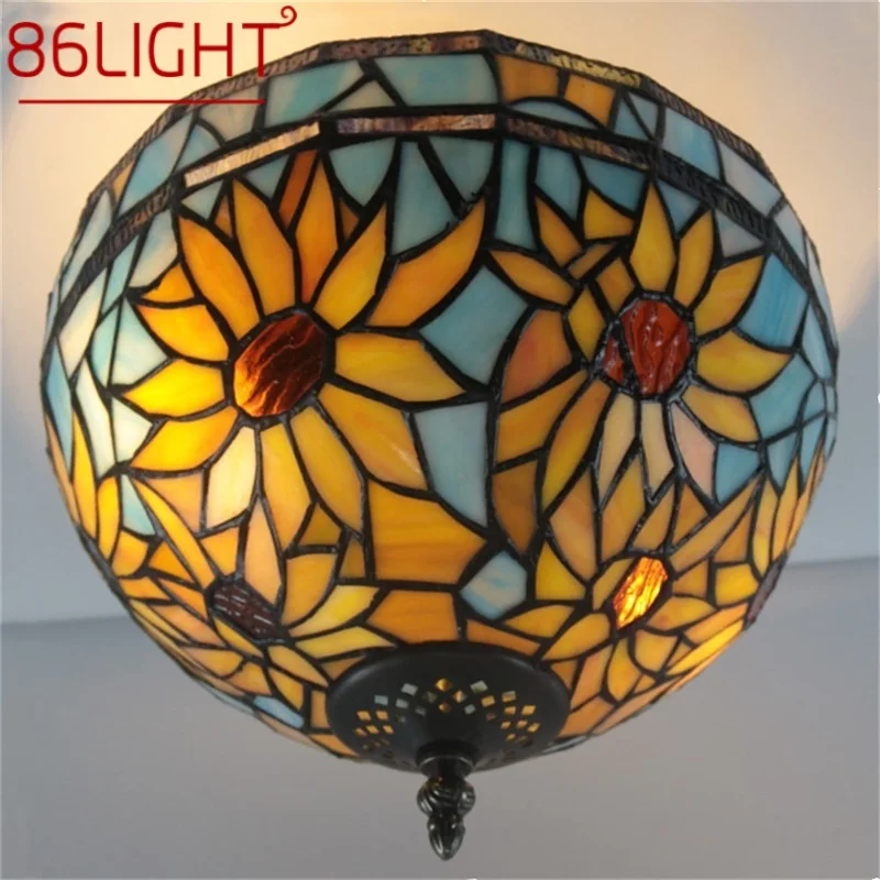 

86LIGHT Tiffany Ceiling Light Modern Creative Lamp Flower Figure Fixtures LED Home For Decoration