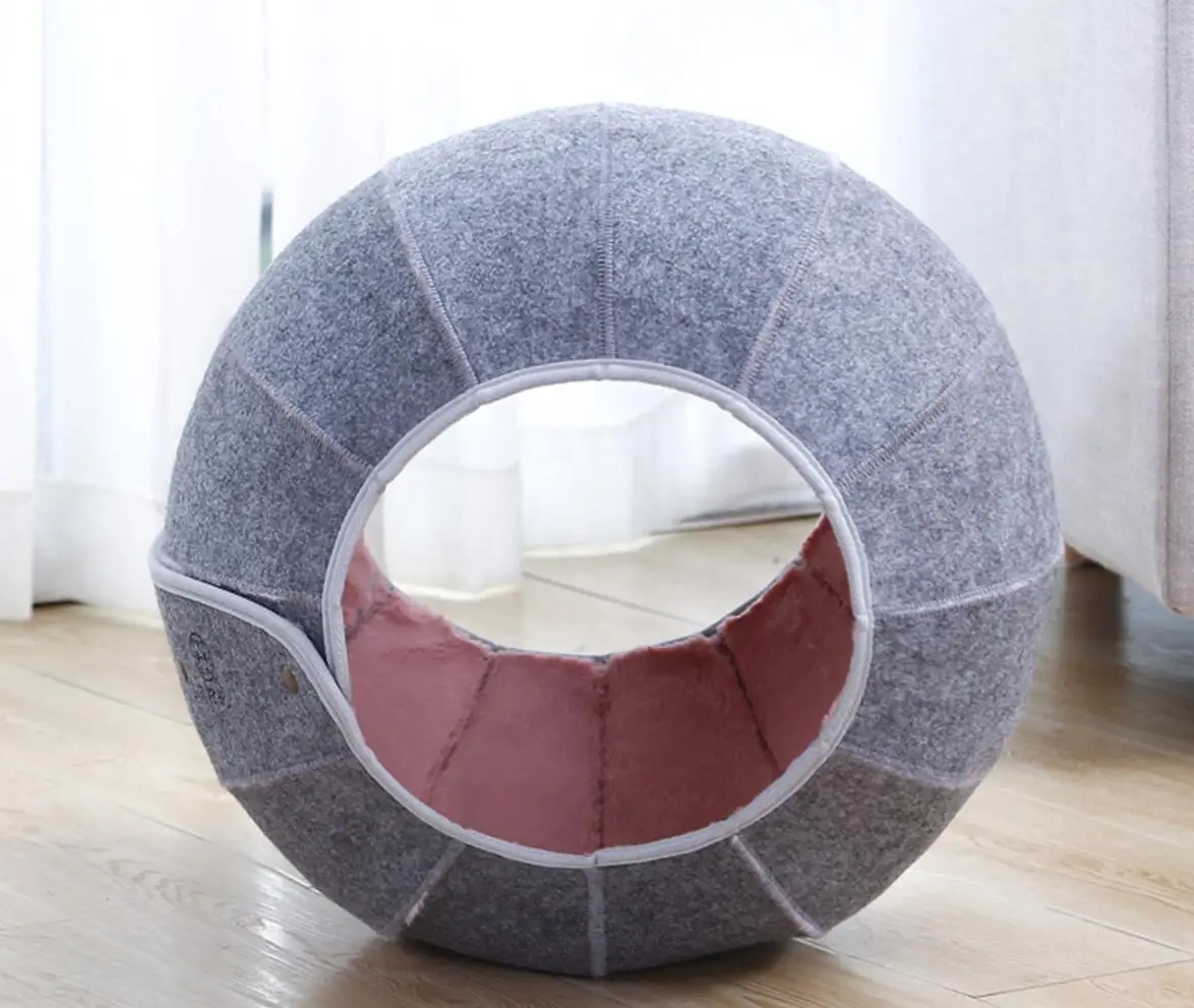 

New Cat Nest Winter Warm Closed Deep Sleep Bed for Cat Cushion Four Seasons General The Cat Tunnel DIY Cat House Pet