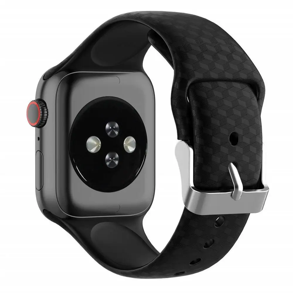 3D текстурный ремешок для Apple watch 5 ремешок 44 мм 40 мм iwatch 38 мм 42 мм спортивный силиконовый ремешок для часов Браслет Apple watch 4 3 2 1 44