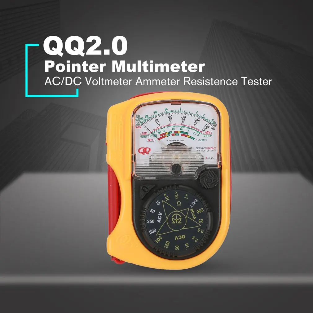 NEW QQ2.0 Hand-hold Pocket Pointer Analog Multimeter AC/DC Voltmeter Mechanical Ammeter Current Voltage Resistence Tester Meter |