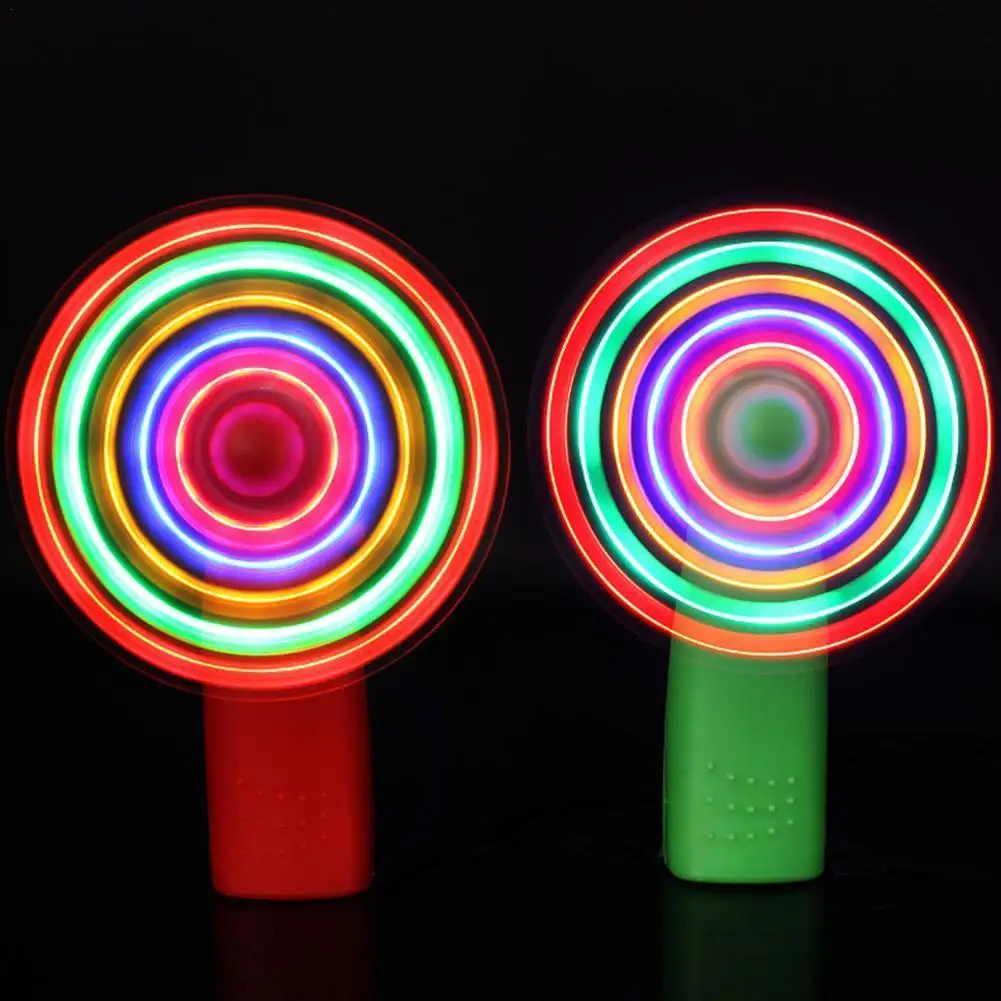 

Mini Portable LED Colorful Luminous Fan Toy Pocket Children's Interesting Travel Air Toys Handheld Fan Gift Cool Fan Educat S3D4