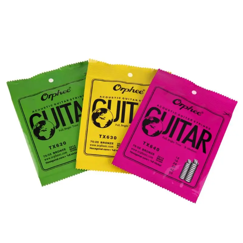 6 шт./компл. Orphee серии TX зеленые ФОСФОРНЫЕ гитарные струны для народных