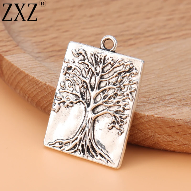 ZXZ 10 шт. прямоугольные подвески в виде дерева для ожерелья ювелирные изделия
