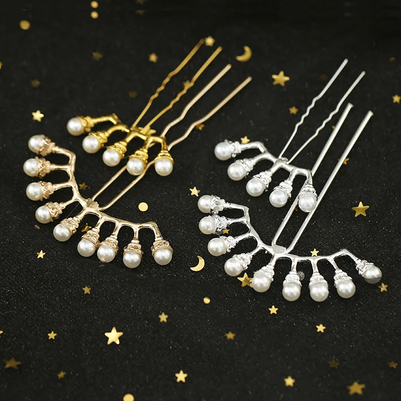 

Han Chinese Clothing Hair Accessories Hairpin Retro-Style Accessories Hair Plug Alloy Imitation Pearl Hair Pack Hairpin