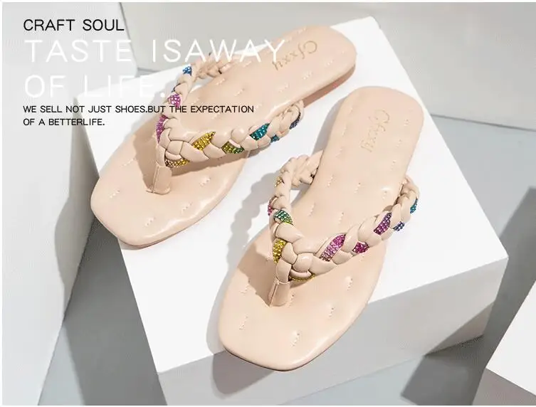 Xgravity флип флоп дизайн для женщин на плоской подошве с украшением в виде