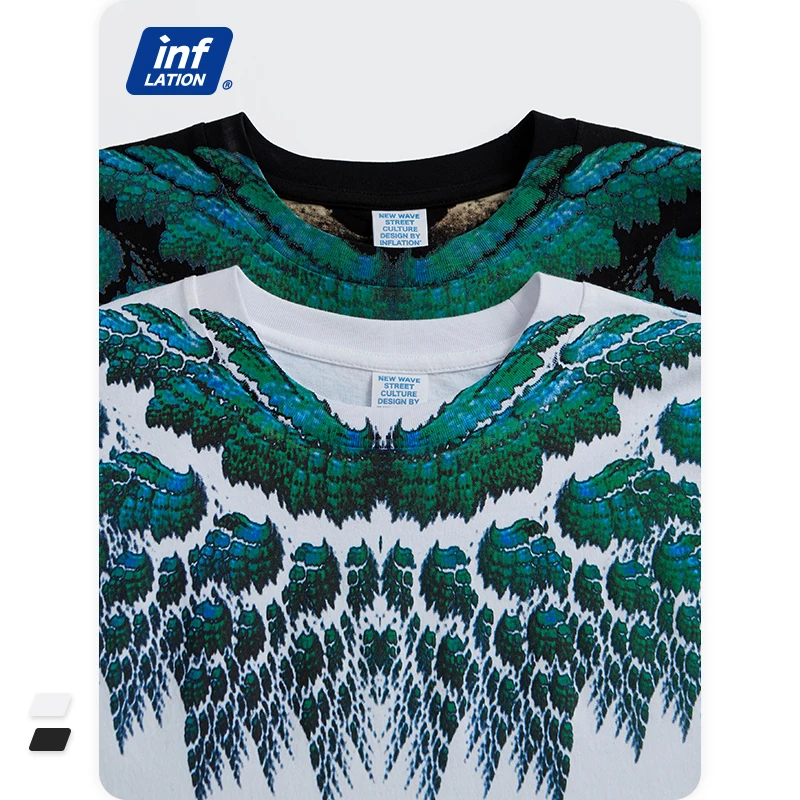 

INFLATION Harajuku Vintage Tshirt Men High Street Oversized T-shirt 2021 Summer Short Sleeve T-Shirt Male Plus Size Tees 5193S21