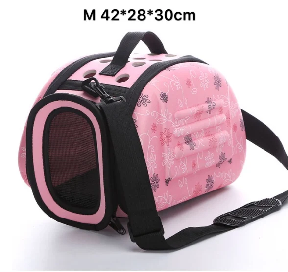 Pink M Модная сумка для домашних животных на открытом воздухе Портативный Pet дышащая сумка через плечо сумки из натуральной кожи пространство EVA кошка собака рюкзак, складная коляска для путешествий, сумка для кошек - Color: Pink M