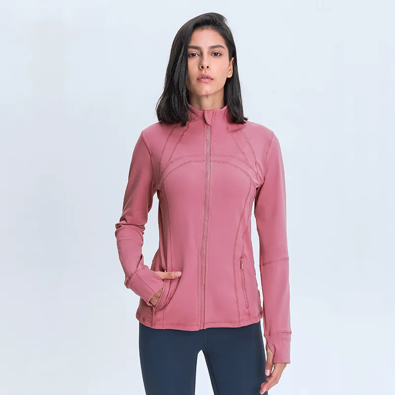 

2020 Autumn and Winter New Products Zipper Pocket Indoor Yoga Wear Outdoor Leisure Nylon Mesh Sports Jacket Women