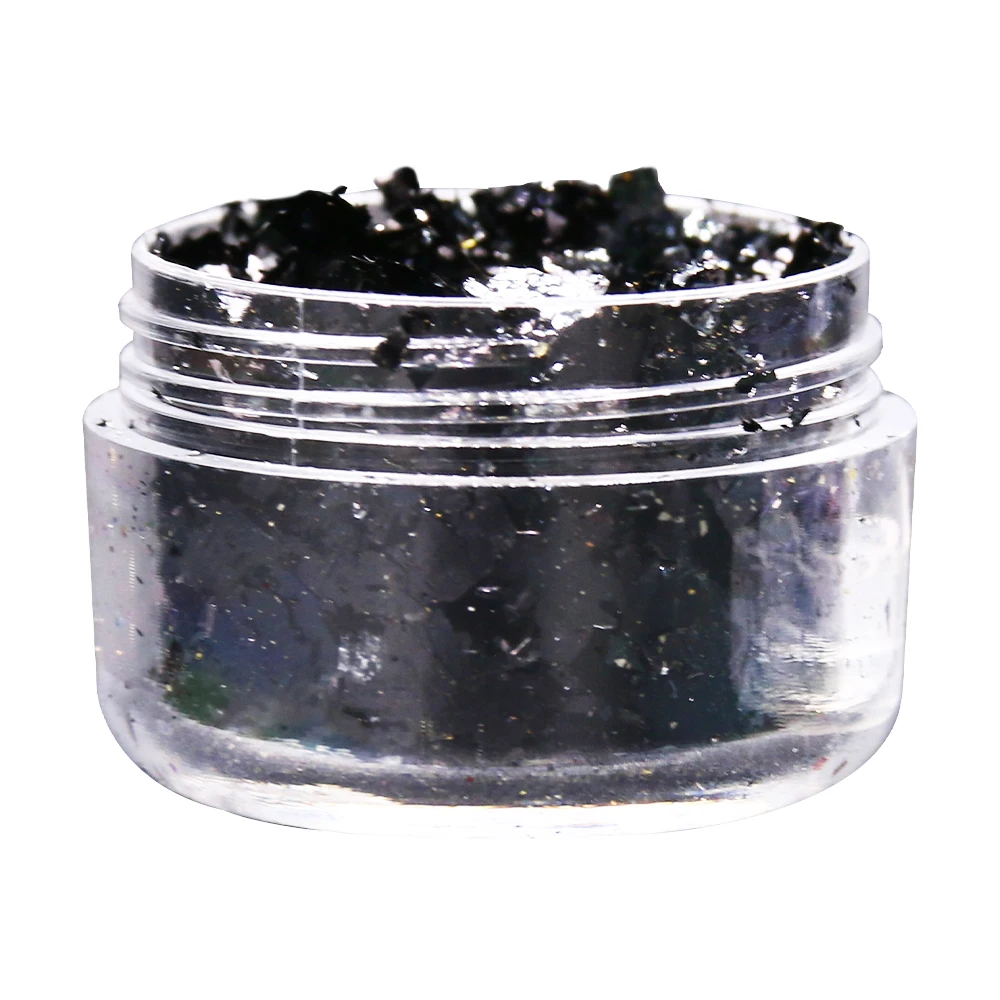 

Imitation Gold Leaf Flakes Black Foil Fragments Colorful Alloy Foil Flakes for Nail Decoration Painting Arts Crafts Photo Frames